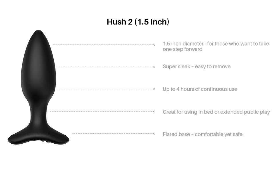 Lovense Hush 2 Butt Plug - Black