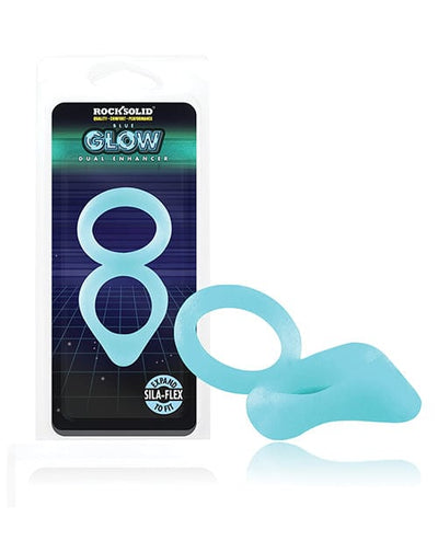 Lucom Rock Solid Glow In The Dark Dual Enhancer - Blue Penis Toys