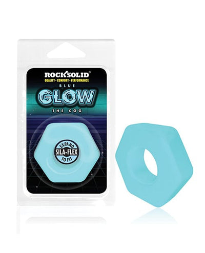 Lucom Rock Solid Glow In The Dark The Cog Ring - Blue Penis Toys
