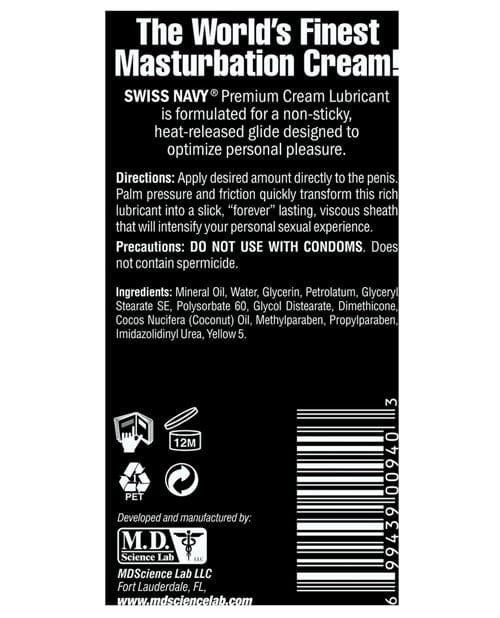 M.D. Science Lab Swiss Navy Premium Masturbation Cream - 5 Oz. Tube Lubes