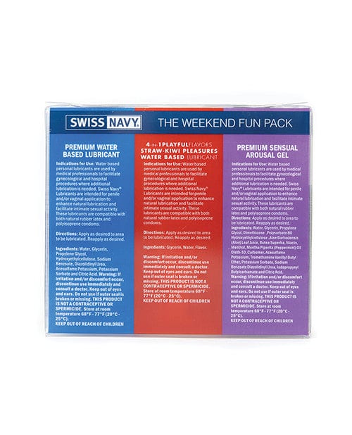 M.D. Science Lab Swiss Navy Weekend Fun Pack Of 3 - 1 Oz Lubes
