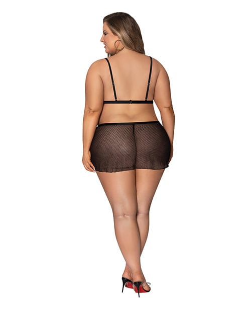 Girl Next Door Strappy Bralette with Flirty Thong Skirt