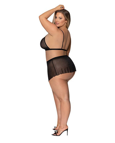 Magic Moments Int'l Girl Next Door Strappy Bralette W/flirty Thong Skirt Lingerie & Costumes