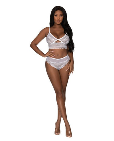 Magic Moments Int'l Modern Romance Bralette & Cheeky Hipster White Lingerie & Costumes
