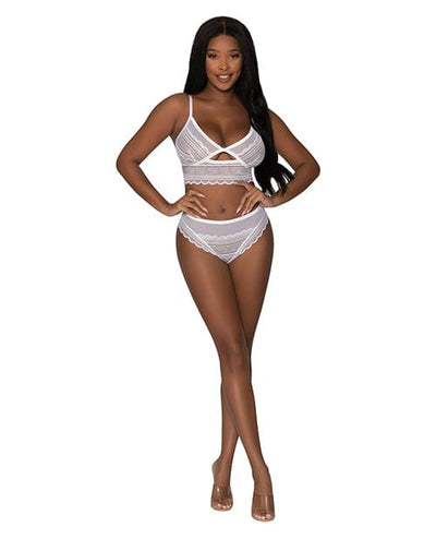 Magic Moments Int'l Modern Romance Bralette & Cheeky Hipster White Large/Extra Large Lingerie & Costumes