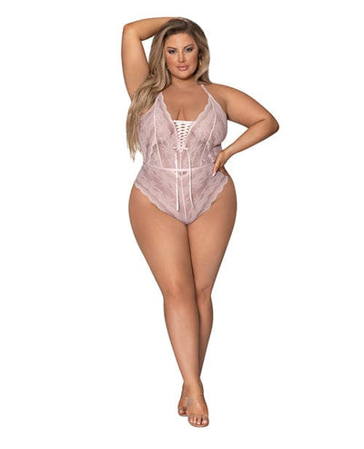 Magic Moments Int'l Seabreeze Strappy Back Teddy W-snap Crotch Blush 2x Lingerie & Costumes