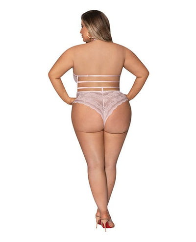 Magic Moments Int'l Seabreeze Strappy Back Teddy W-snap Crotch Blush 2x Lingerie & Costumes