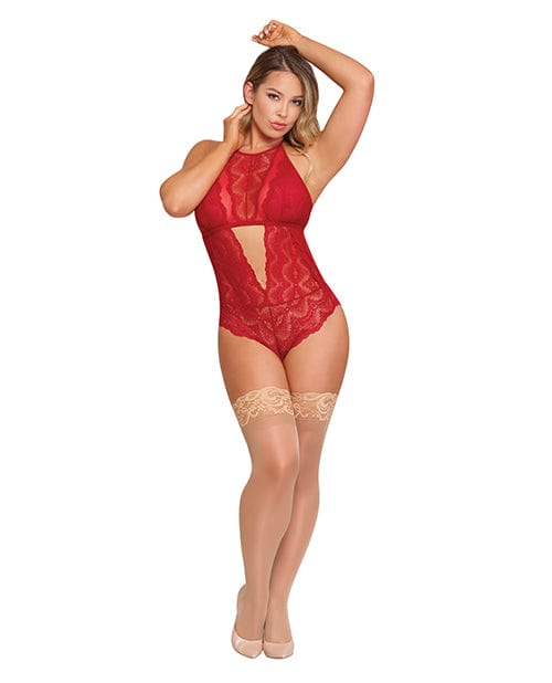 Sugar & Spice Teddy with Snap Crotch Red