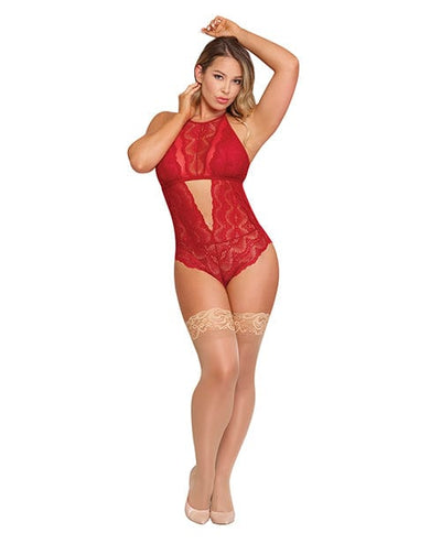 Magic Moments Int'l Sugar & Spice Teddy W/snap Crotch Red Large/Extra Large Lingerie & Costumes