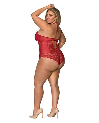 Magic Moments Int'l Sugar & Spice Teddy W-snap Crotch Red Qn Lingerie & Costumes