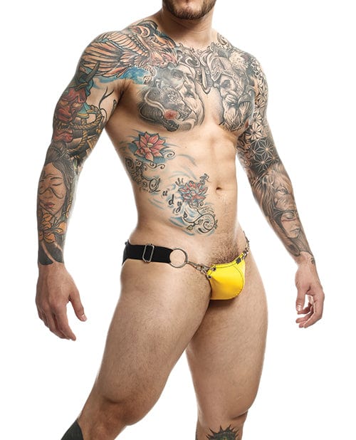 Malebasics Corp Dngeon Snap Jockstrap O/s Yellow Lingerie &amp; Costumes