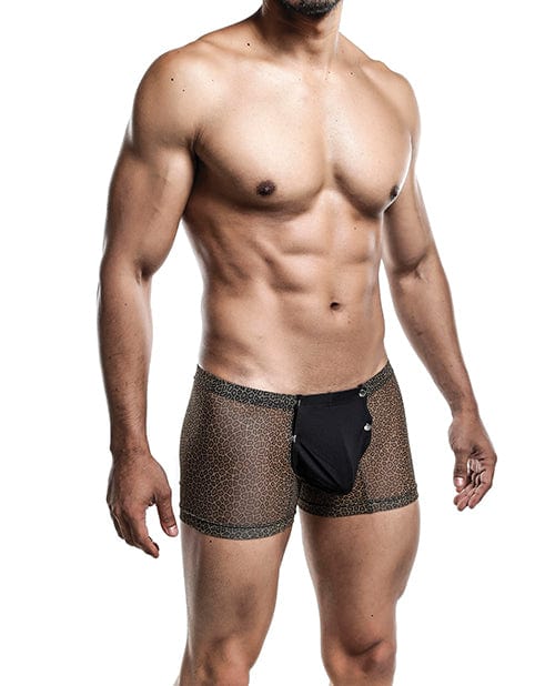 Malebasics Corp Male Basics Sinful Magic Leopard Pouch Thong Black Large/Extra Large Lingerie &amp; Costumes