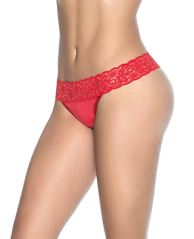 Mapale Lace Trim Thong Red Large Lingerie & Costumes