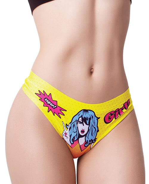 Mememe Usa LLC Mememe Comic Fans Printed Thong Large Lingerie &amp; Costumes