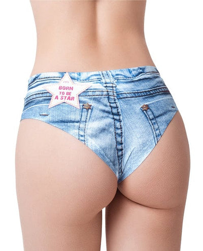 Mememe Usa LLC Mememe Denim Booty Jeans Light Printed Slip Lingerie & Costumes