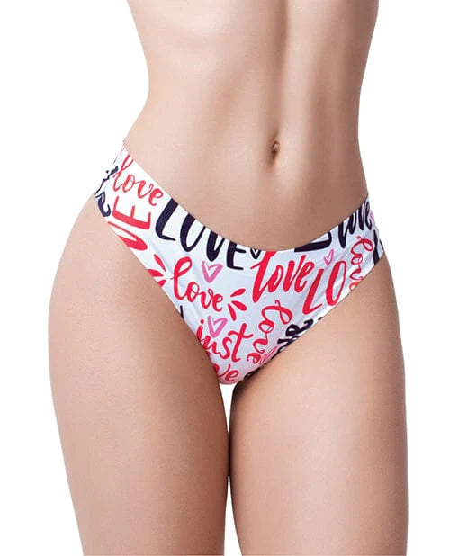 Memème Love Message Printed Thong