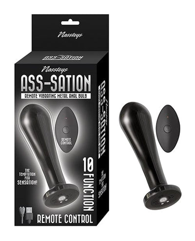 Nasstoys Ass-sation Remote Vibrating Metal Anal Bulb Black Anal Toys