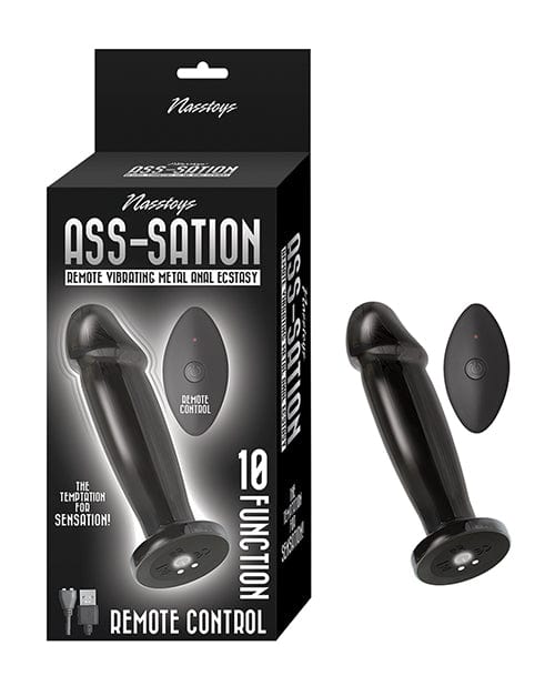 Nasstoys Ass-sation Remote Vibrating Metal Anal Ecstasy Black Anal Toys