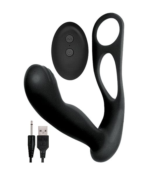 Nasstoys Butts Up Prostate Massager W-scrotum &amp; Cockring - Black Anal Toys