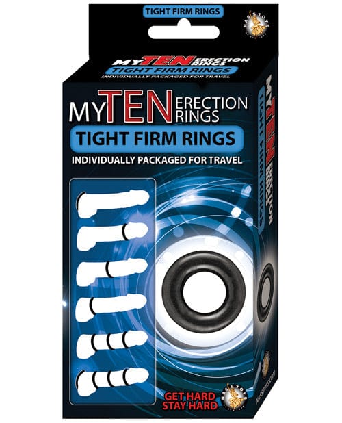 Nasstoys My Ten Erection Rings Tight Firm Rings - Black Penis Toys
