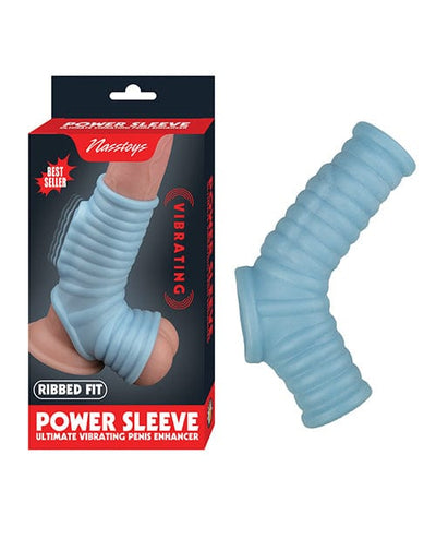 Nasstoys Vibrating Power Sleeve Ribbed Fit Blue Penis Toys
