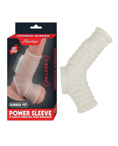 Nasstoys Vibrating Power Sleeve Ribbed Fit White Penis Toys