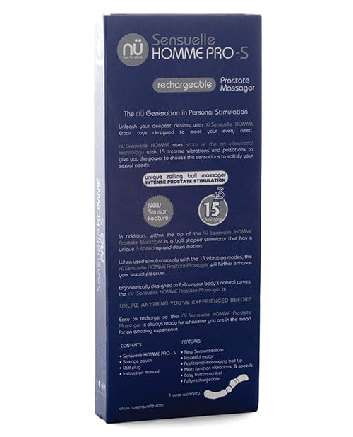 Novel Creations Nu Sensuelle Homme Pro S Prostate Massager Anal Toys