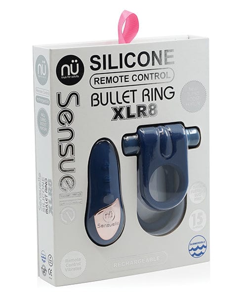 Novel Creations Nu Sensuelle Silicone Remote Control XLR8 Turbo Boost Cock Ring Navy Penis Toys
