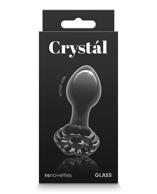 NS Novelties Crystal Flower Butt Plug Black Anal Toys