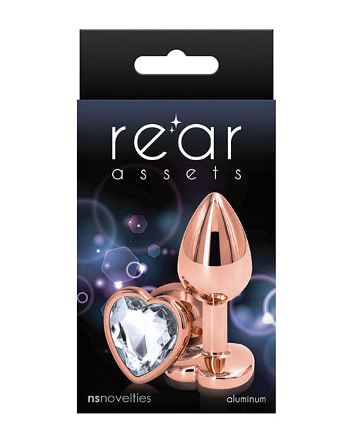 NS Novelties Rear Assets Rose Gold Heart Clear Anal Toys