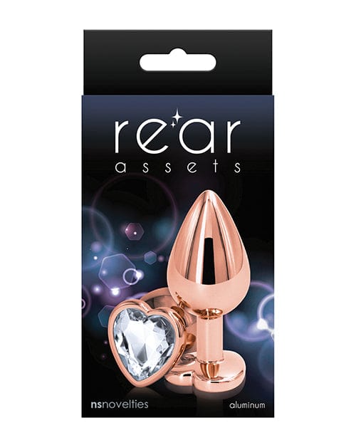 NS Novelties Rear Assets Rose Gold Heart Clear Anal Toys