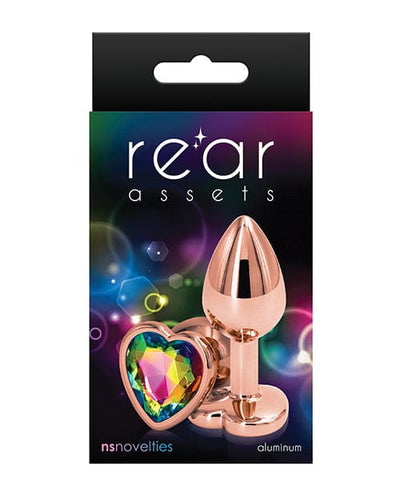 NS Novelties Rear Assets Rose Gold Heart Rainbow Anal Toys