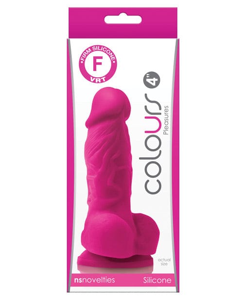 NS Novelties Colours Pleasures 4" Dong with Balls &amp; Suction Cup Pink Dildos