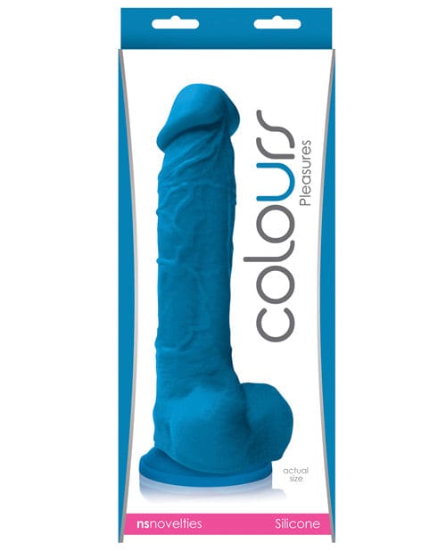 NS Novelties Colours Pleasures 8" Dildo with Suction Cup Blue Dildos