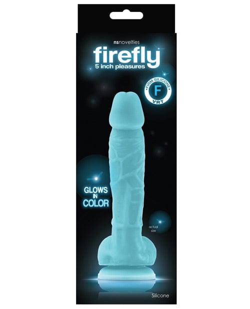 NS Novelties Firefly 5" Silicone Glowing Dildo Blue Dildos