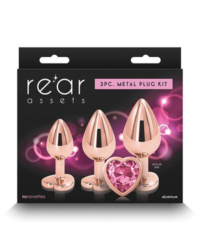 Ns Novelties INC Rear Assets Pink Heart Gem Anal Trainer Kit - Rose Gold Anal Toys