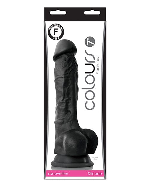 Ns Novelties INC Colours Pleasures 7" Dong W/balls &amp; Suction Cup Black Dildos