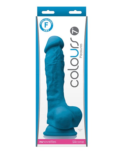 Ns Novelties INC Colours Pleasures 7" Dong W/balls &amp; Suction Cup Blue Dildos