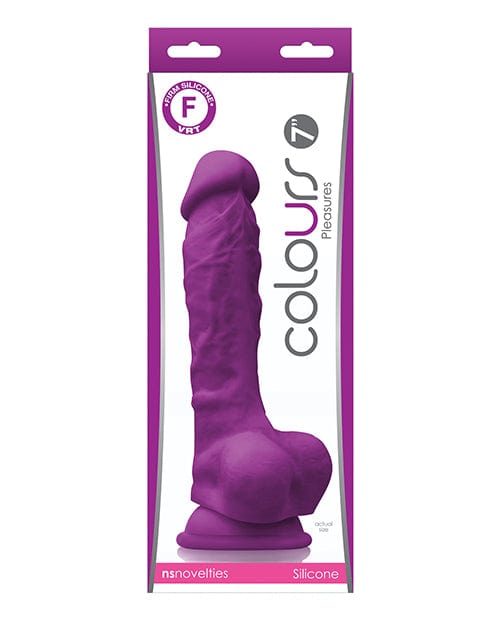 Ns Novelties INC Colours Pleasures 7" Dong W/balls &amp; Suction Cup Purple Dildos