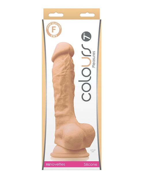 Ns Novelties INC Colours Pleasures 7" Dong W/balls &amp; Suction Cup White Dildos
