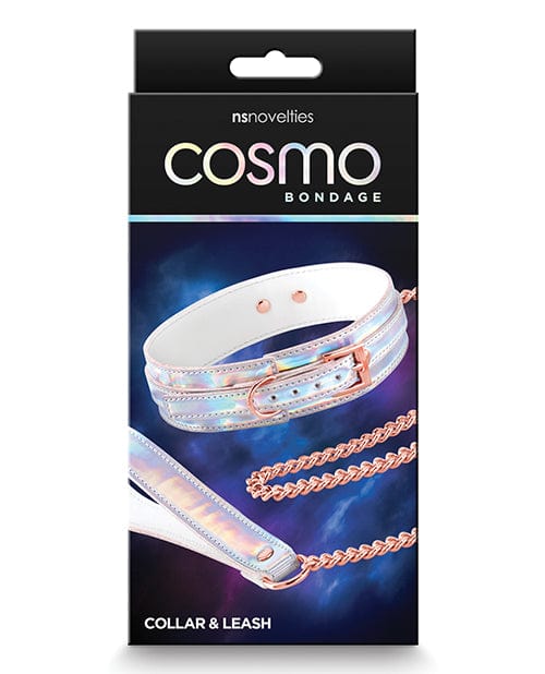 Ns Novelties INC Cosmo Bondage Collar &amp; Leash - Rainbow Kink &amp; BDSM