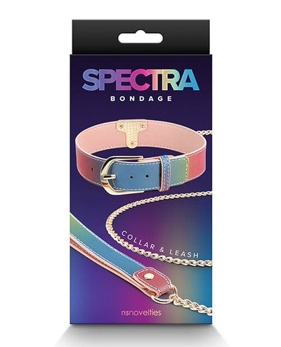 Ns Novelties INC Spectra Bondage Collar & Leash - Rainbow Kink & BDSM