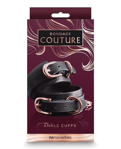 NS Novelties Bondage Couture Ankle Cuffs - Black Kink & BDSM