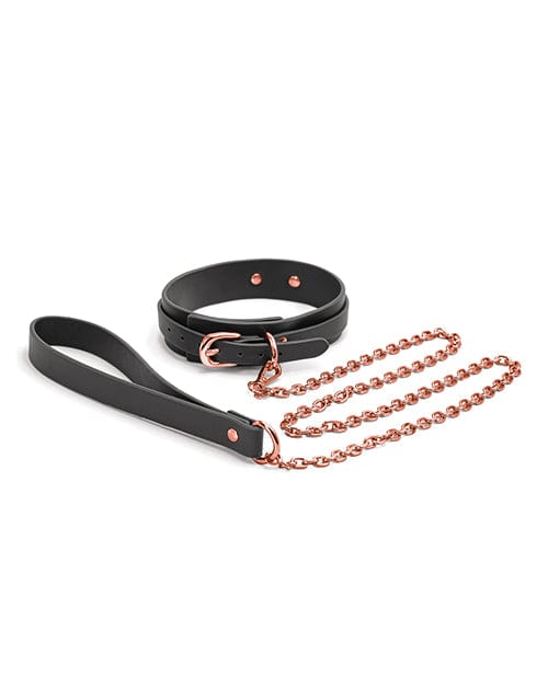 NS Novelties Bondage Couture Collar &amp; Leash - Black Kink &amp; BDSM