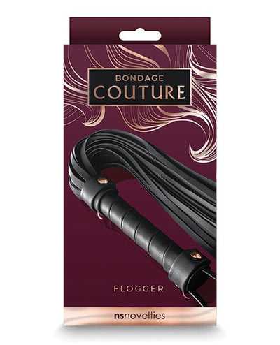 NS Novelties Bondage Couture Flogger - Black Kink & BDSM