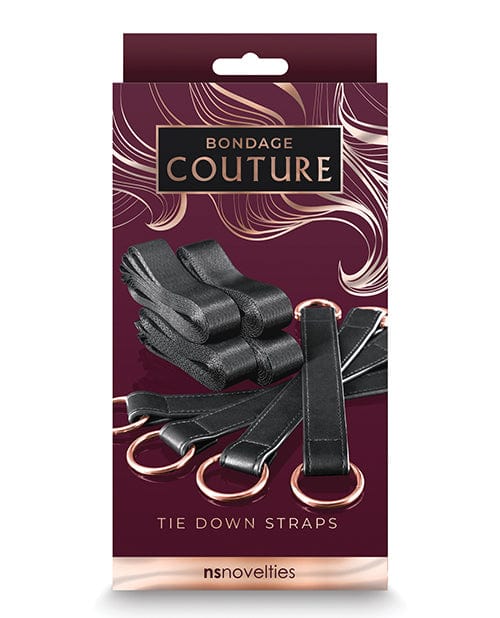 NS Novelties Bondage Couture Tie Down Straps Black Kink &amp; BDSM