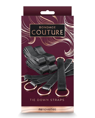 NS Novelties Bondage Couture Tie Down Straps Black Kink & BDSM