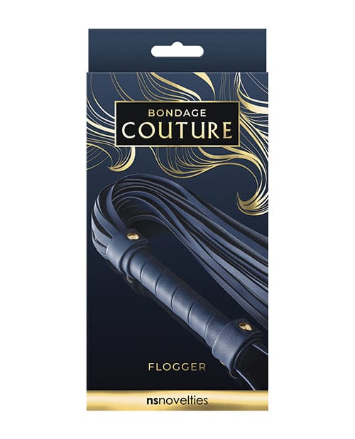 NS Novelties Bondage Couture Vinyl Flogger - Blue Kink &amp; BDSM