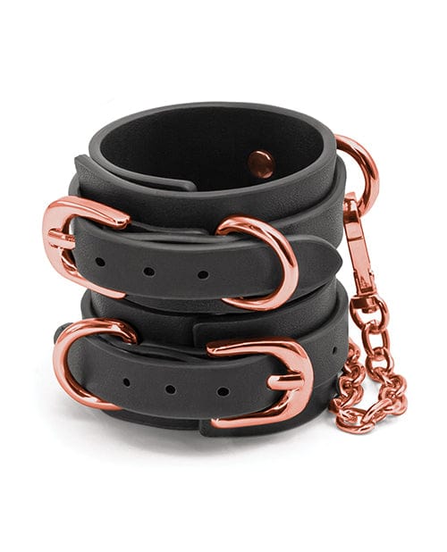 NS Novelties Bondage Couture Wrist Cuffs - Black Kink &amp; BDSM