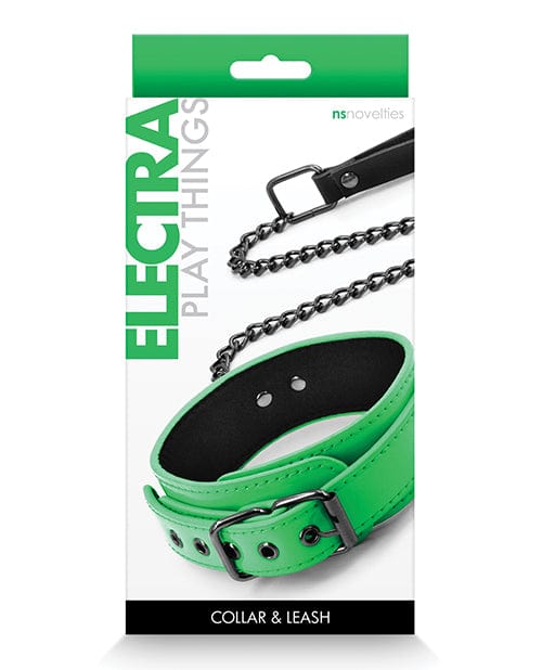 NS Novelties Electra Collar &amp; Leash Green Kink &amp; BDSM